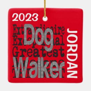 Dog Walker Extraordinaire CUSTOM Keramisch Ornament