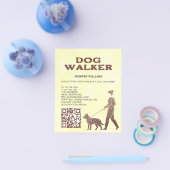 Dog Walker Faux Gold Glitter QR Code Huisdieren Di Flyer (Enkel)