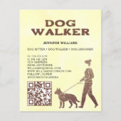 Dog Walker Faux Gold Glitter QR Code Huisdieren Di Flyer (Voorkant)