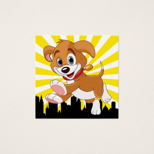 Dog Walker - feeder Vierkante Visitekaartjes (Voorkant)