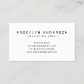 Dog Walker foto's Visitekaartje (Achterkant)