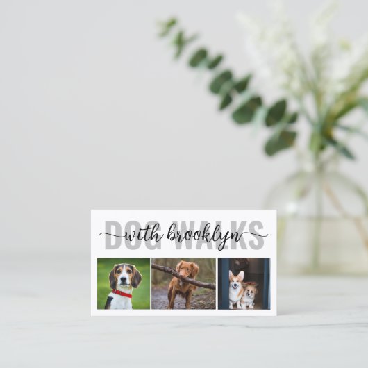 Dog Walker foto's Visitekaartje (Staand voorkant)