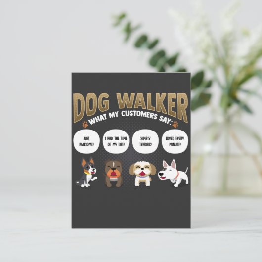 Dog Walker Funny Dog Walking Pet Sitter Gift Briefkaart (Staand voorkant)