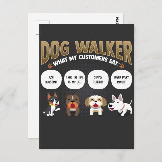Dog Walker Funny Dog Walking Pet Sitter Gift Briefkaart (Voorkant / Achterkant)