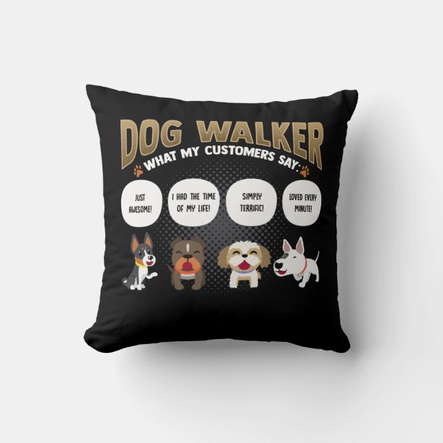 Dog Walker Funny Dog Walking Pet Sitter Gift Kussen (Voorkant)