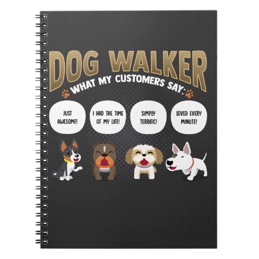 Dog Walker Funny Dog Walking Pet Sitter Gift Notitieboek (Voorkant)