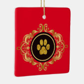 Dog Walker Gold Paw Print Ornament (Rechts)