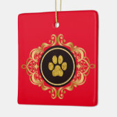 Dog Walker Gold Paw Print Ornament (Links)