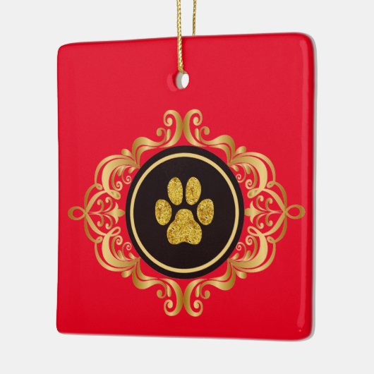 Dog Walker Gold Paw Print Ornament (Links)