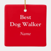 Dog Walker Gold Paw Print Ornament (Achterkant)
