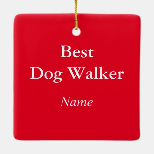 Dog Walker Gold Paw Print Ornament (Achterkant)
