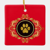 Dog Walker Gold Paw Print Ornament (Voorkant)