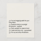 Dog Walker grappig en boeiende cartoon flyer (Achterkant)