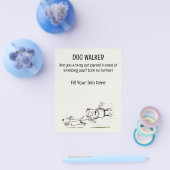 Dog Walker grappig en boeiende cartoon flyer (Enkel)