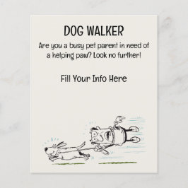 Dog Walker grappig en boeiende cartoon flyer