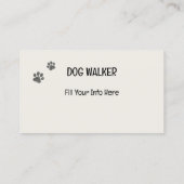 Dog Walker grappig en boeiende cartoon Visitekaartje (Achterkant)