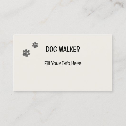 Dog Walker grappig en boeiende cartoon Visitekaartje (Achterkant)