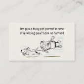 Dog Walker grappig en boeiende cartoon Visitekaartje (Voorkant)