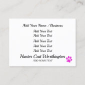 Dog Walker / Groomer / Etc. Visitekaartje (Achterkant)