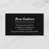Dog Walker, Groomer, Pet Sitter, Vet Elegant Visitekaartje (Achterkant)