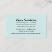 Dog Walker, Groomer, Pet Sitter, Vet Winking Dog Visitekaartje (Achterkant)