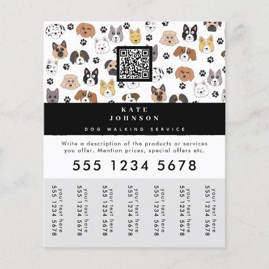Dog Walker Grooming Dog Trainer Traar-off Labels Flyer (Voorkant)