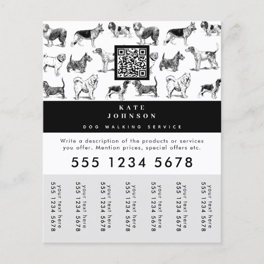 Dog Walker Grooming Dog Trainer Traar-off Labels Flyer (Voorkant)