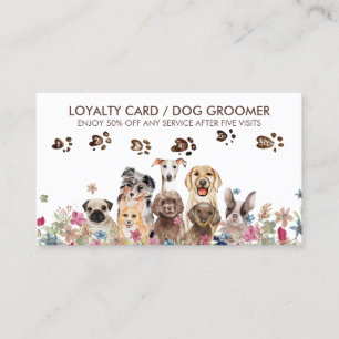 Dog Walker Grooming Petsitter Cute Loyalty Visitekaartje