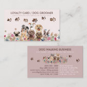 Dog Walker Grooming Petsitter Sale Loyalty Visitekaartje (Voorkant / Achterkant)