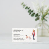 Dog Walker | Hond Bone Pattern Visitekaartje (Staand voorkant)