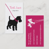 Dog Walker (hot-roze) Visitekaartje (Voorkant / Achterkant)