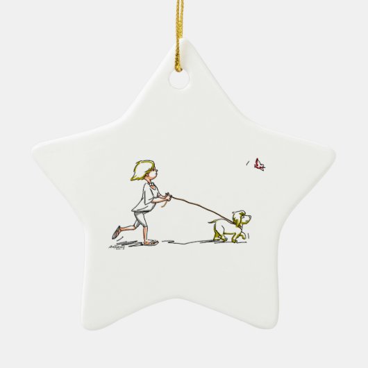 dOg WaLkEr Keramisch Ornament (Voorkant)