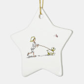 dOg WaLkEr Keramisch Ornament (Links)
