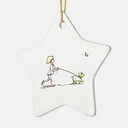 dOg WaLkEr Keramisch Ornament (Links)