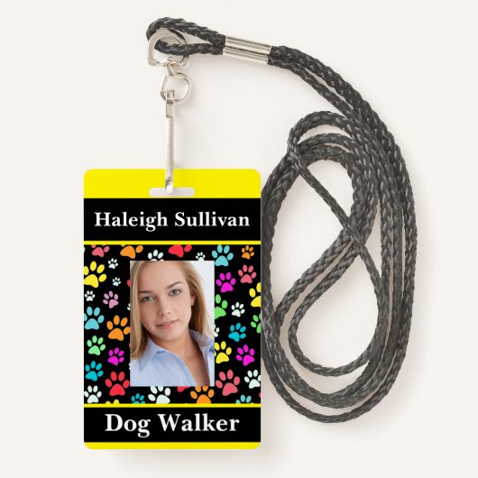 Dog Walker Lanyard Badge (Voorkant met draagriem)