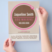 Dog Walker Lash Loop Roze Promotie Flyer (Hand)