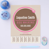 Dog Walker Lash Loop Roze Scheurblad Flyer (Enkel)