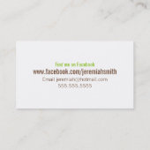 Dog Walker Leash Loop Modern Green Visitekaartje (Achterkant)