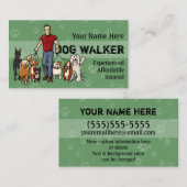 Dog Walker. Man. Volledig aanpasbaar visitekaartje (Voorkant / Achterkant)