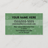 Dog Walker. Man. Volledig aanpasbaar visitekaartje (Achterkant)