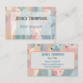 Dog Walker Minimalistische Dierenillustratie Visitekaartje (Voorkant / Achterkant)