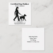  Dog Walker Minimalistische Logo Vierkante Visitekaartje (Voorkant / Achterkant)