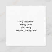  Dog Walker Minimalistische Logo Vierkante Visitekaartje (Achterkant)