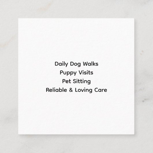  Dog Walker Minimalistische Logo Vierkante Visitekaartje (Achterkant)