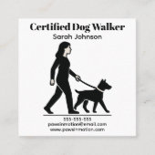  Dog Walker Minimalistische Logo Vierkante Visitekaartje (Voorkant)