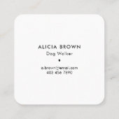 Dog Walker Modern Black Gold Vierkante Visitekaartje (Achterkant)
