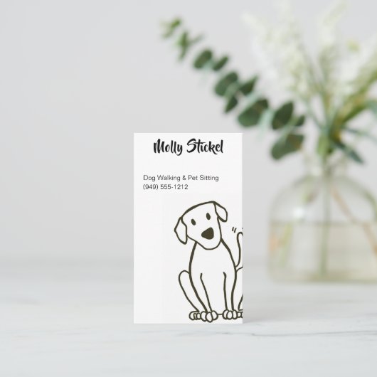 Dog Walker of Pet Sitting Visitekaartjes (Staand voorkant)