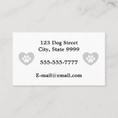 Dog Walker Paw Print Patroon Visitekaartje (Achterkant)
