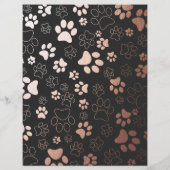 Dog Walker Paw Print Pattern Business Flyer (Achterkant)