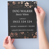 Dog Walker Paw Print Pattern Business Flyer (Hand)